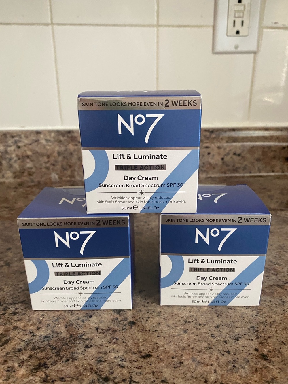 No7 triple action day cream set of 3!
